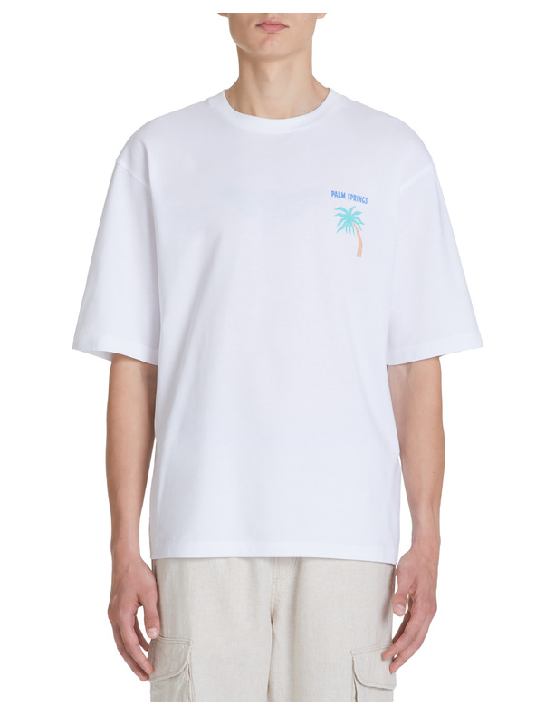 Celio Bijela muška oversized majica Celio Jecalif