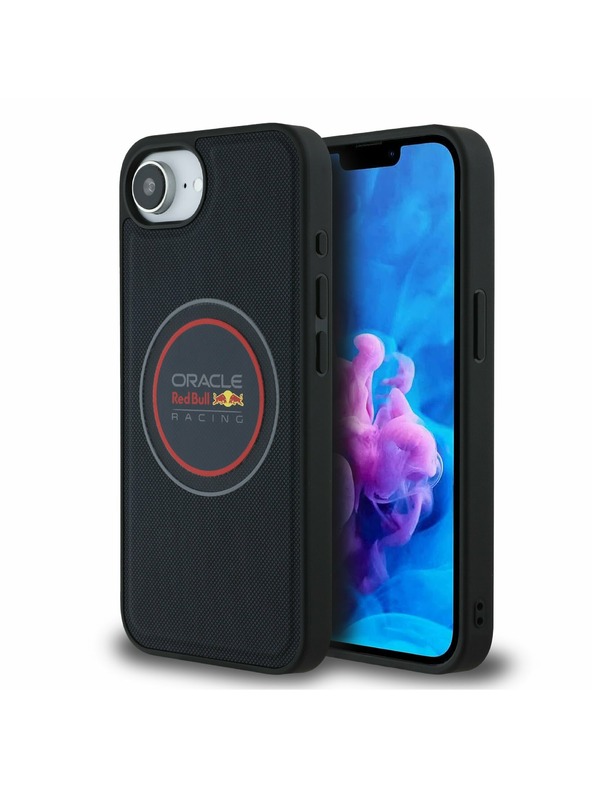 Oracle Red Bull Racing Red Bull PU koža crveni prsten MagSafe stražnji poklopac za iPhone 16e mornarsko plavi