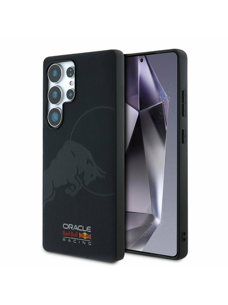Oracle Red Bull Racing Red Bull kožni mrežasti tiskani logo MagSafe stražnji poklopac za Samsung Galaxy S25 Ultra mornarsko plavi