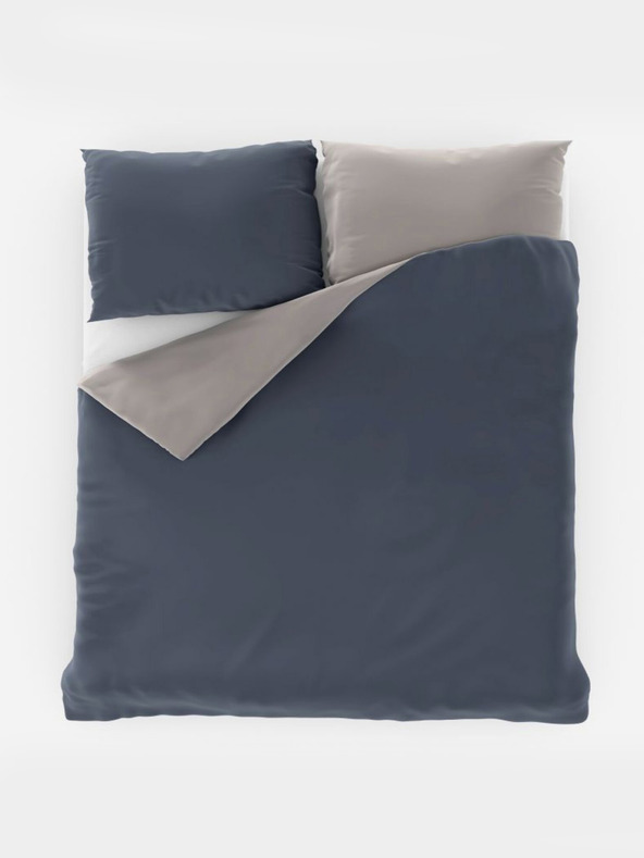 Kvalitex Satenska francuska posteljina LUXURY COLLECTION 1+2, 200x200, 70x90cm tamno siva / svijetlo siva