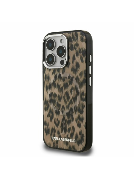 Karl Lagerfeld Karl Lagerfeld IML Leopard MagSafe Stražnji poklopac za iPhone 16 Pro Smeđa