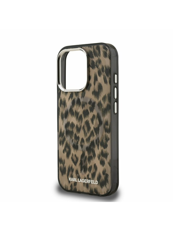 Karl Lagerfeld Karl Lagerfeld IML Leopard MagSafe Stražnji poklopac za iPhone 16 Pro Smeđa