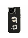 Karl Lagerfeld Karl Lagerfeld Grained PU K&CH Heads Stražnji poklopac za iPhone 15 Crna
