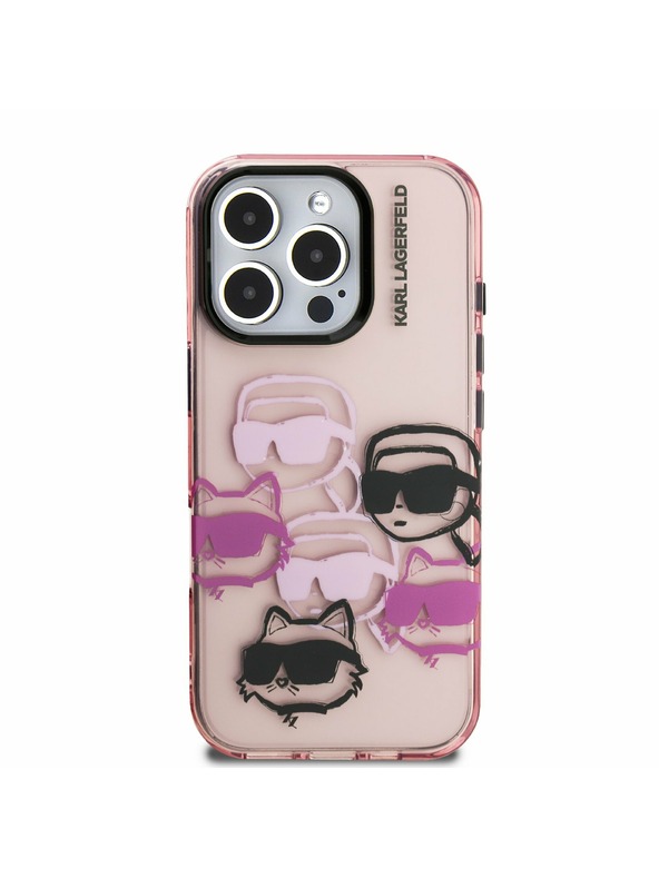 Karl Lagerfeld Karl Lagerfeld IML Multi K&CH Heads Stražnji poklopac za iPhone 16 Pro Roza