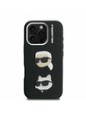 Karl Lagerfeld Karl Lagerfeld Grained PU K&CH Heads Stražnji Poklopac za iPhone 16 Pro Black