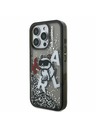 Karl Lagerfeld Karl Lagerfeld Liquid Glitter Scattered Choupette Stražnji Poklopac za iPhone 16 Pro Black