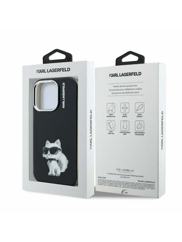 Karl Lagerfeld Karl Lagerfeld IML Aquarelle Choupette Stražnji Poklopac za iPhone 15 Pro Max Black