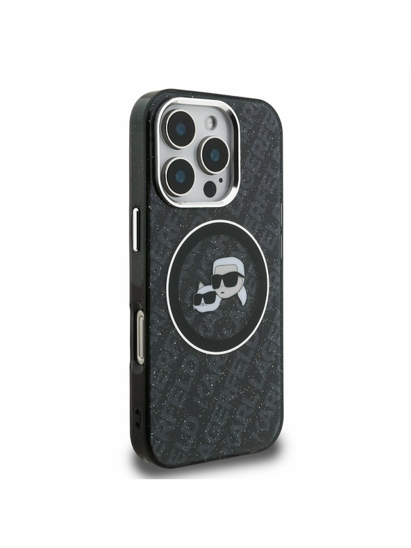Karl Lagerfeld Karl Lagerfeld IML K&CH Heads Repeated Logo MagSafe Stražnji Poklopac za iPhone 16 Pro Max Black