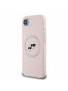 Karl Lagerfeld Karl Lagerfeld Liquid Silicone K&CH Heads MagSafe Stražnji Poklopac za iPhone 16e Pink