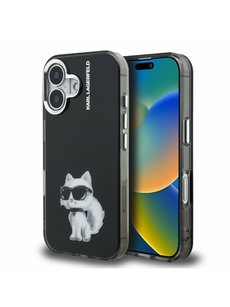 Karl Lagerfeld Karl Lagerfeld IML Aquarelle Choupette Stražnji Poklopac za iPhone 16 Black