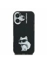 Karl Lagerfeld Karl Lagerfeld IML Aquarelle Choupette Stražnji Poklopac za iPhone 16 Black
