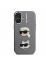 Karl Lagerfeld Karl Lagerfeld Grained PU K&CH Heads Stražnji Poklopac za iPhone 16 Grey