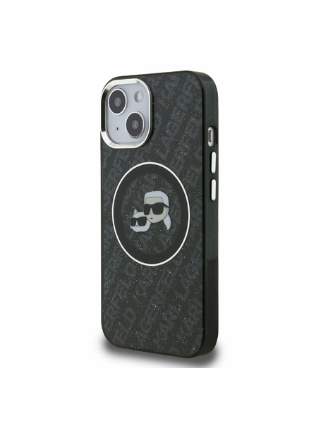 Karl Lagerfeld Karl Lagerfeld IML K&CH Heads Repeated Logo MagSafe Stražnji Poklopac za iPhone 15 Black