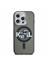 Karl Lagerfeld Karl Lagerfeld IML Glitter Karl and Choupette Sketch MagSafe Stražnji Poklopac za iPhone 15 Pro Black