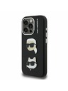 Karl Lagerfeld Karl Lagerfeld Grained PU K&CH Heads Stražnji Poklopac za iPhone 15 Pro Max Black