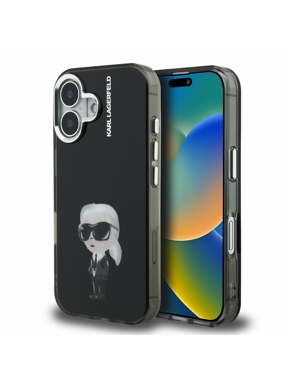 Karl Lagerfeld Karl Lagerfeld IML Aquarelle Karl Stražnji Poklopac za iPhone 16 Black