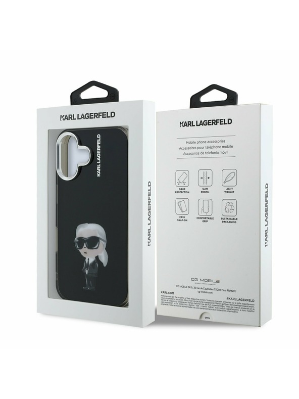 Karl Lagerfeld Karl Lagerfeld IML Aquarelle Karl Stražnji Poklopac za iPhone 16 Black