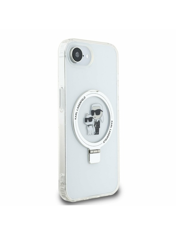 Karl Lagerfeld Karl Lagerfeld Ringstand Karl and Choupette MagSafe Stražnji Poklopac za iPhone 16e White