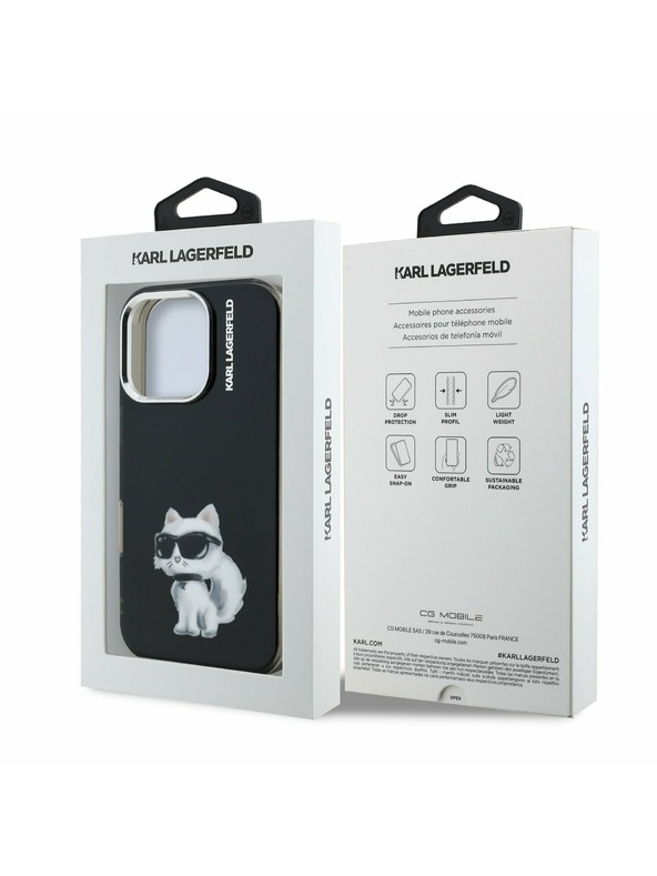 Karl Lagerfeld Karl Lagerfeld IML Aquarelle Choupette Stražnji Poklopac za iPhone 16 Pro Max Black
