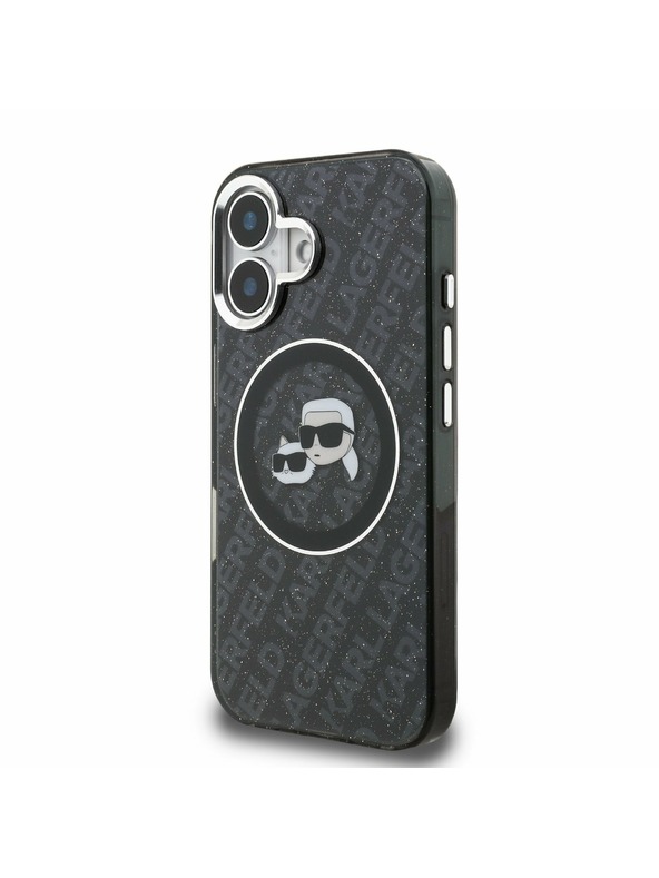 Karl Lagerfeld Karl Lagerfeld IML K&CH Heads Repeated Logo MagSafe Stražnji Poklopac za iPhone 16 Black