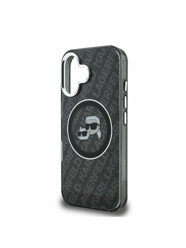 Karl Lagerfeld Karl Lagerfeld IML K&CH Heads Repeated Logo MagSafe Stražnji Poklopac za iPhone 16 Black