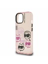 Karl Lagerfeld Karl Lagerfeld IML Multi K&CH Heads Stražnji poklopac za iPhone 15 ružičasti