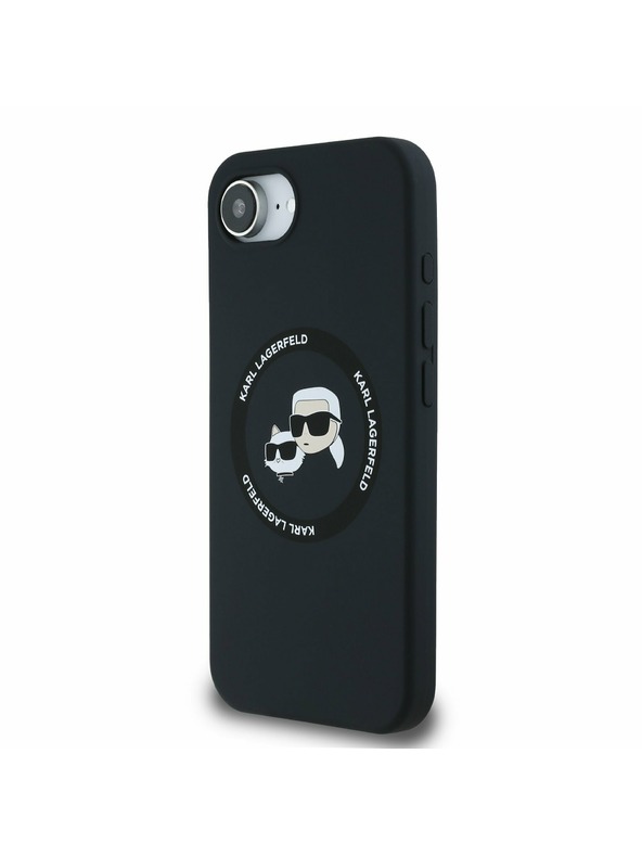 Karl Lagerfeld Karl Lagerfeld Liquid Silicone K&CH Heads MagSafe Stražnji poklopac za iPhone 16e crni