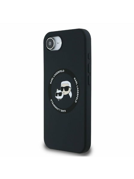 Karl Lagerfeld Karl Lagerfeld Liquid Silicone K&CH Heads MagSafe Stražnji poklopac za iPhone 16e crni
