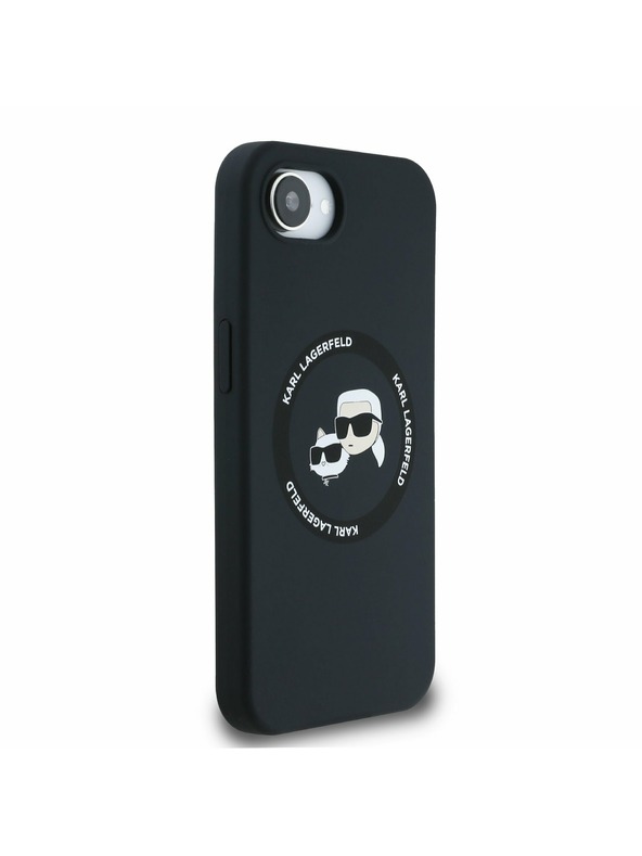Karl Lagerfeld Karl Lagerfeld Liquid Silicone K&CH Heads MagSafe Stražnji poklopac za iPhone 16e crni
