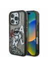Karl Lagerfeld Karl Lagerfeld Liquid Glitter Scattered Choupette Stražnji poklopac za iPhone 16 Pro Max crni