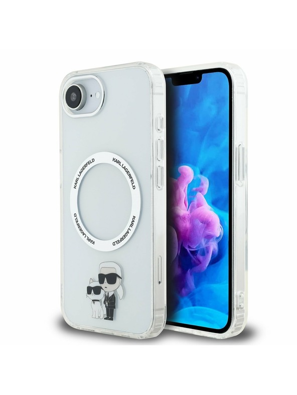 Karl Lagerfeld Karl Lagerfeld IML Karl and Choupette MagSafe Stražnji poklopac za iPhone 16e prozirni