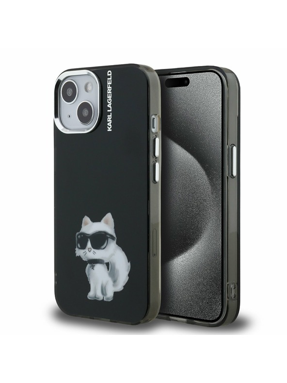 Karl Lagerfeld Karl Lagerfeld IML Aquarelle Choupette Stražnji poklopac za iPhone 15 crni