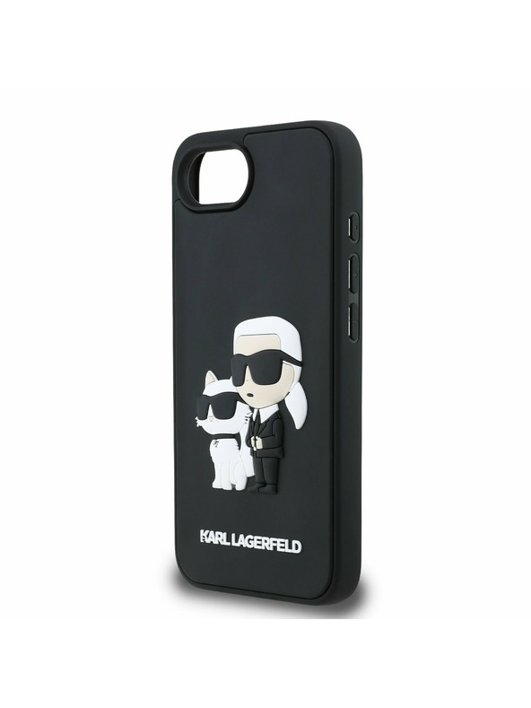 Karl Lagerfeld Karl Lagerfeld 3D Rubber Karl and Choupette Stražnji poklopac za iPhone 16e crni