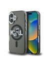 Karl Lagerfeld Karl Lagerfeld IML Glitter Karl and Choupette Sketch MagSafe Stražnji poklopac za iPhone 16 crni