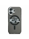 Karl Lagerfeld Karl Lagerfeld IML Glitter Karl and Choupette Sketch MagSafe Stražnji poklopac za iPhone 16 crni