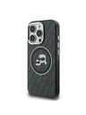 Karl Lagerfeld Karl Lagerfeld IML K&CH Heads Repeated Logo MagSafe Stražnji poklopac za iPhone 15 Pro crni
