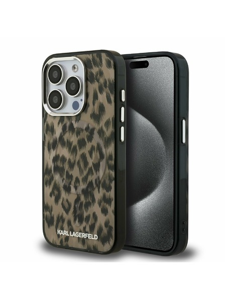 Karl Lagerfeld Karl Lagerfeld IML Leopard MagSafe stražnji poklopac za iPhone 15 Pro Max Smeđi