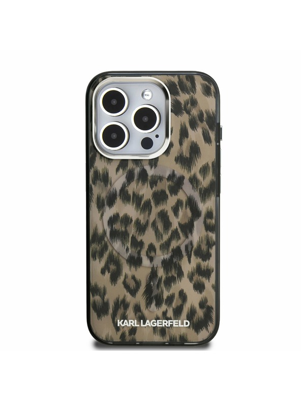 Karl Lagerfeld Karl Lagerfeld IML Leopard MagSafe stražnji poklopac za iPhone 15 Pro Max Smeđi