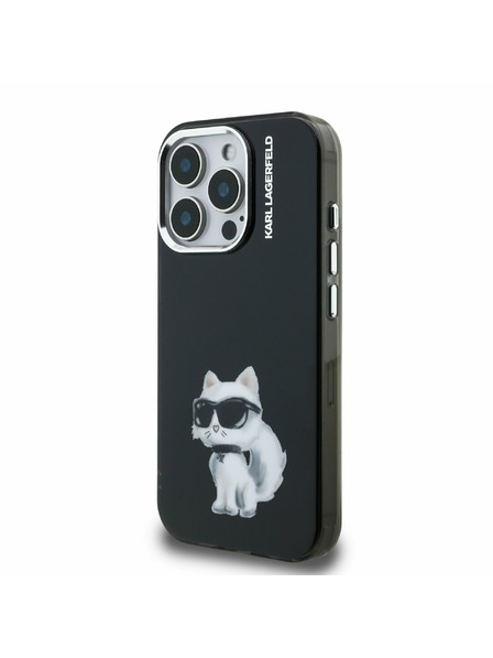 Karl Lagerfeld Karl Lagerfeld IML Aquarelle Choupette stražnji poklopac za iPhone 15 Pro Crni