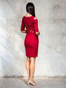 Edoti Ženske mini haljine s ukrašenim izrezom i otvorenim ramenima - crvene