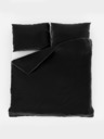 Kvalitex Posteljina od francuskog satena s prugom 1+2, 200x200, 70x90cm CRNI