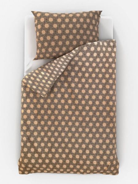 Kvalitex Satenska posteljina Luxury Collection 140x200, 70x90cm Carero bež Kvalitex