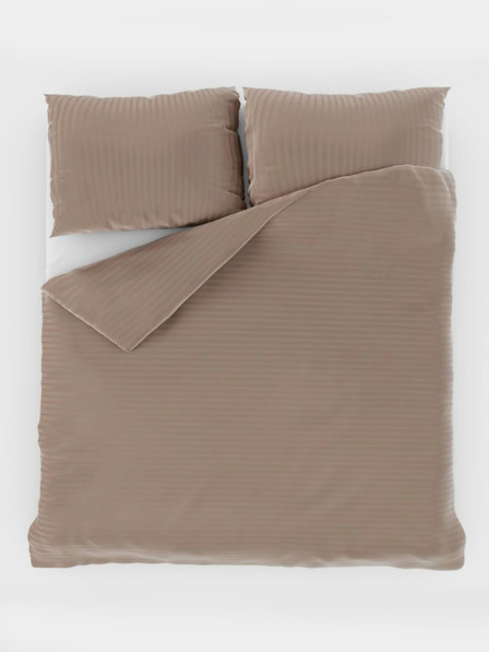 Kvalitex Francosko satinasto posteljno rublje s prugama 1+2, 200x200, 70x90cm bež Kvalitex
