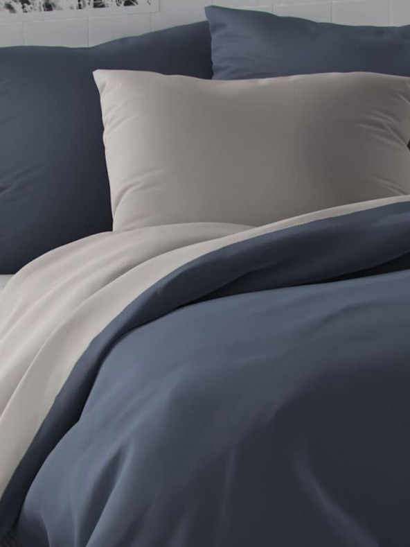 Kvalitex Satenska produljena posteljina LUXURY COLLECTION 140x220, 70x90cm tamnosiva / svijetlosiva