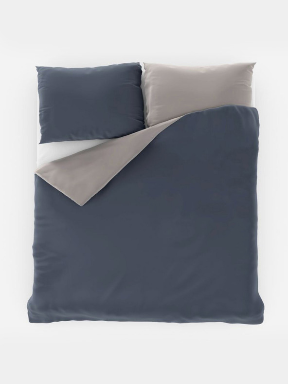 Kvalitex Satenska produljena posteljina LUXURY COLLECTION 140x220, 70x90cm tamnosiva / svijetlosiva