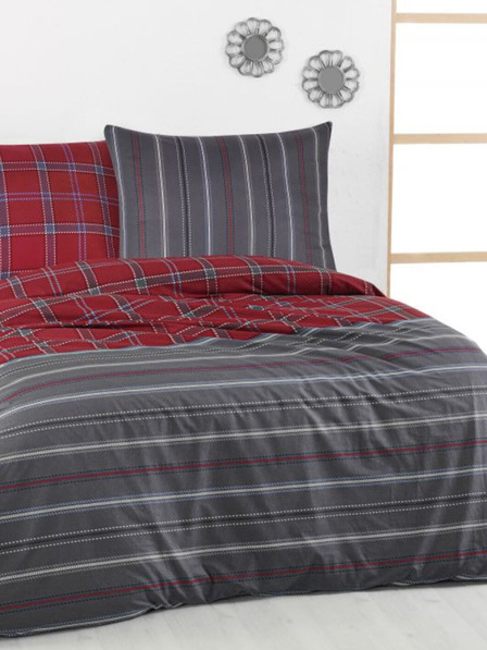 Kvalitex Francuska produžena pamučna posteljina DELUX 240x220, 70x90cm CAMPUS siva