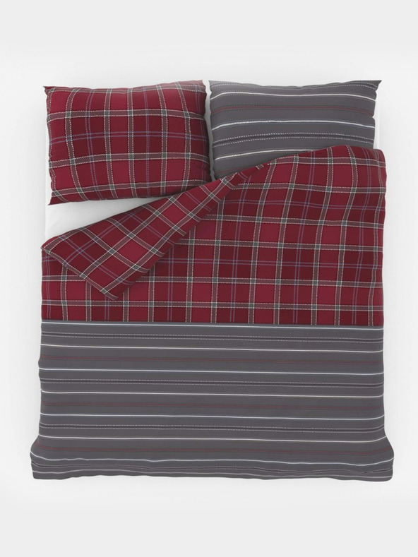 Kvalitex Francuska produžena pamučna posteljina DELUX 240x220, 70x90cm CAMPUS siva