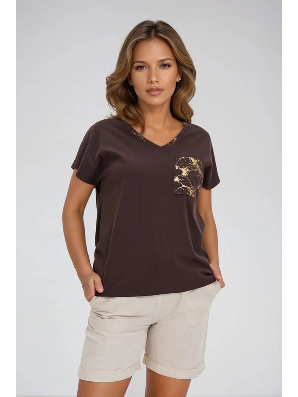 Moodo Ženska pamučna majica Moodo - smeđa