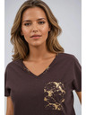 Moodo Ženska pamučna majica Moodo - smeđa
