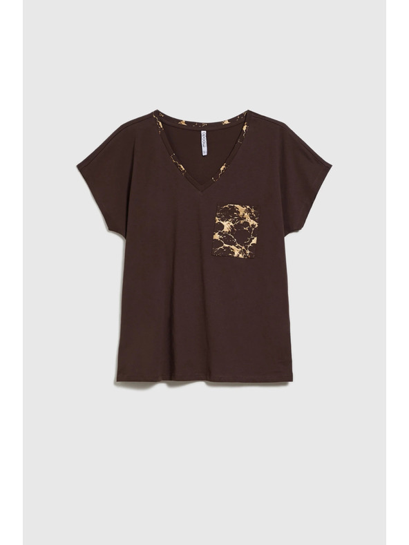 Moodo Ženska pamučna majica Moodo - smeđa